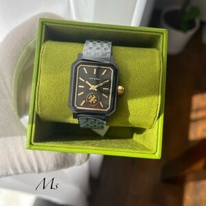 Tory Burch Robinson Black Gold Accent Dial Women's Watch